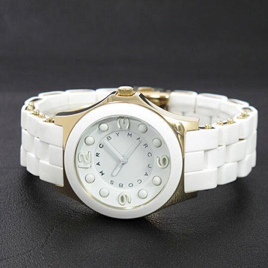 Marc Jacobs Pelly White Dial White Silicone Strap Watch for Women - MBM2526