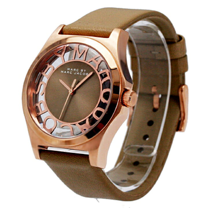 Marc Jacobs Henry Dinky Skeleton Beige Dial Beige Leather Strap Watch for Women - MBM1245