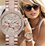 Michael Kors Wren Crystals Rose Gold Dial Rose Gold Steel Strap Watch for Women - MK6096