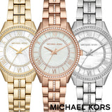 Michael Kors Lauryn Mother of Pearl Dial Rose Gold Steel Strap Watch for Women - MK3716