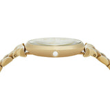 Emporio Armani Gianni T Bar Analog Crystals Gold Dial Gold Steel Strap Watch For Women - AR11608