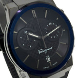 Salvatore Ferragamo Sapphire Chrono Black Dial Black Rubber Strap Watch for Men - SFME00621