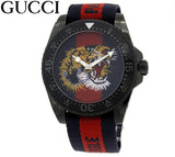 Gucci Dive Tiger Blue and Red Dial Blue Red Blue Nylon Strap Watch For Men - YA136215