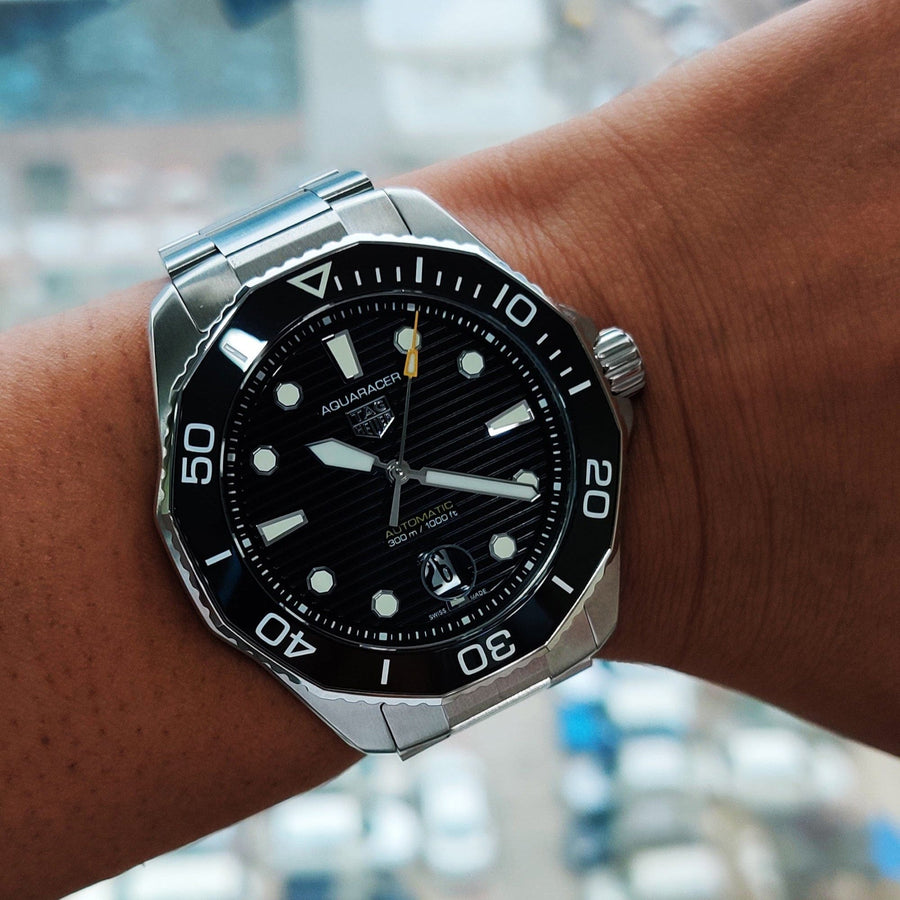Tag Heuer Aquaracer Professional 300 Automatic Black Dial Silver Steel Strap Watch for Men - WBP201A.BA0632