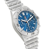 Breitling Chronomat B01 42 Frecce Tricolori Blue Dial Silver Steel Strap Watch for Men - AB01344A1C1A1