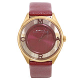 Marc Jacobs Tether Red Transparent Red Leather Strap Watch for Women - MBM1377