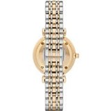 Emporio Armani Gianni T Bar Analog White Dial Two Tone Steel Strap Watch For Women - AR2076