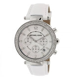 Michael Kors Parker White Dial White Leather Strap Watch for Women - MK2277