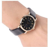 Marc Jacobs Baker Black Dial Black Leather Strap Watch for Women - MBM1269