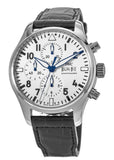 IWC Pilot’s Watch Chronograph Edition “150 Years” White Dial Black Leather Strap Watch for Men - IW377725