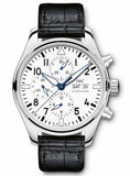 IWC Pilot’s Watch Chronograph Edition “150 Years” White Dial Black Leather Strap Watch for Men - IW377725