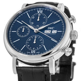 IWC Portofino Chronograph Blue Dial Black Leather Strap Watch for Men - IW391023