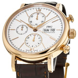 IWC Portofino Chronograph 42mm White Dial Brown Leather Strap Watch for Men - IW391025