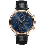 IWC Portofino Chronograph Blue Dial Black Leather Strap Watch for Men - IW391035