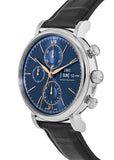 IWC Portofino Chronograph Blue Dial Black Leather Strap Watch for Men - IW391036