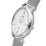 IWC Portofino Automatic White Dial Silver Mesh Bracelet Watch for Men - IW356505