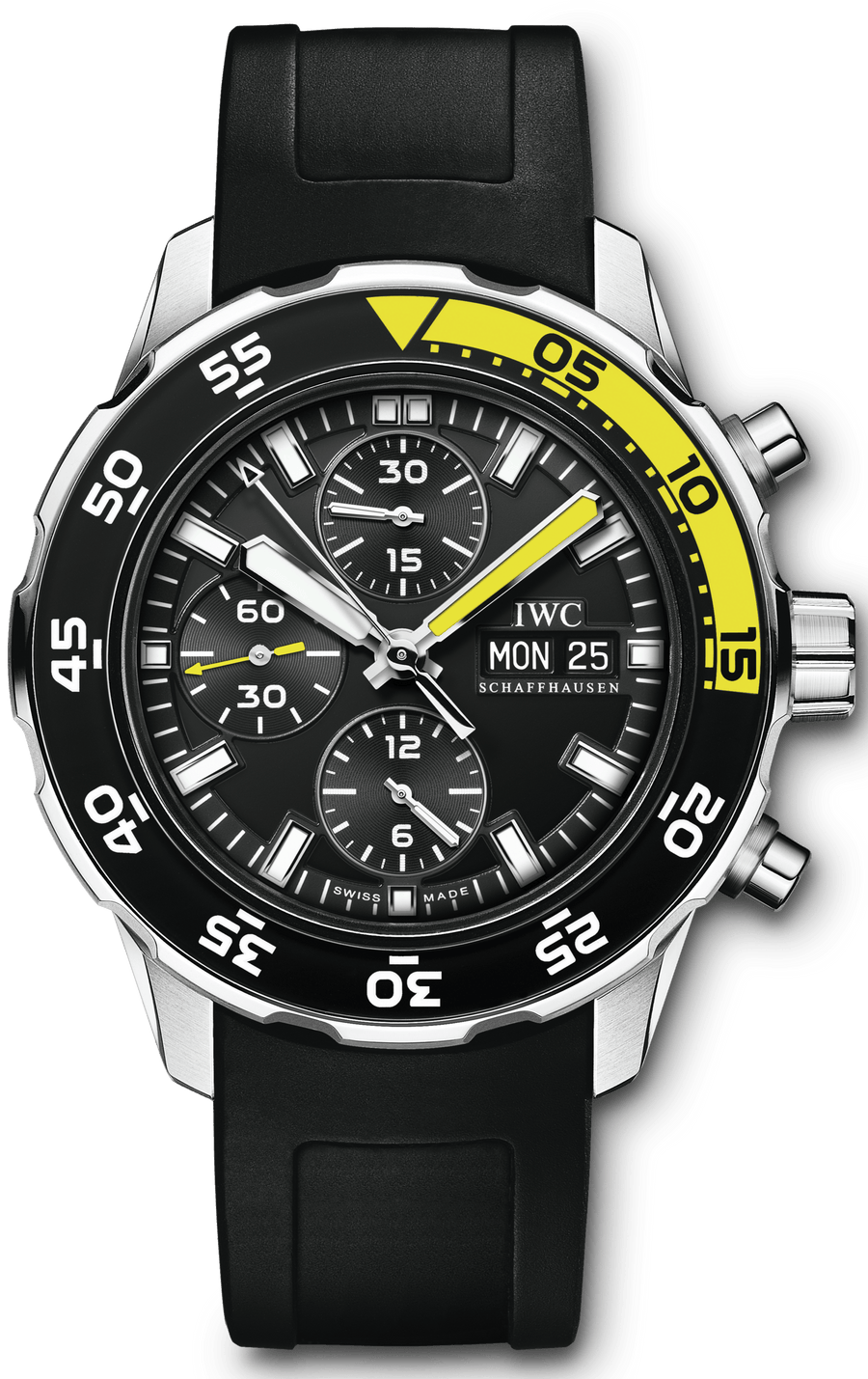 IWC Aquatimer Automatic Chronograph Black Dial Black Rubber Strap Watch for Men - IW376709