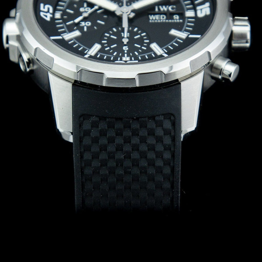 IWC Aquatimer Chronograph Black Dial Black Leather Strap Watch for Men - IW376803