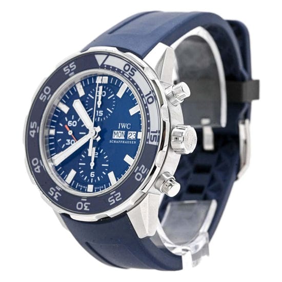 IWC Aquatimer Chronograph Blue Dial Blue Rubber Strap Watch for Men - IW376711