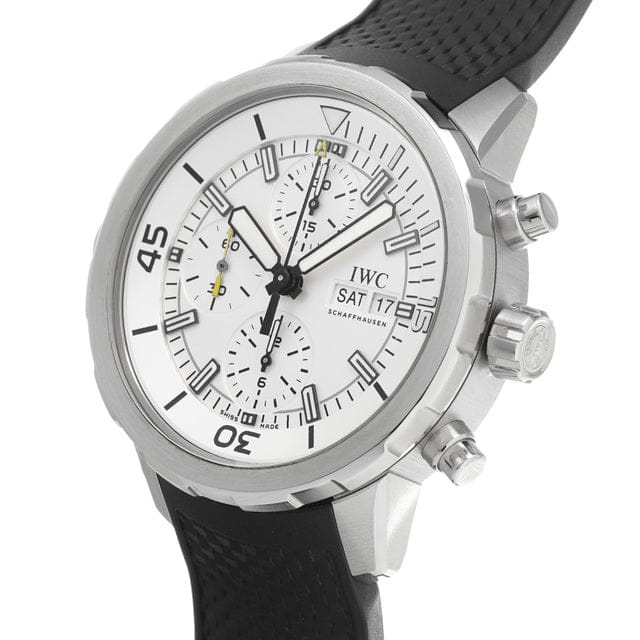 IWC Aquatimer Chronograph White Dial Black Rubber Strap Watch for Men - IW376801