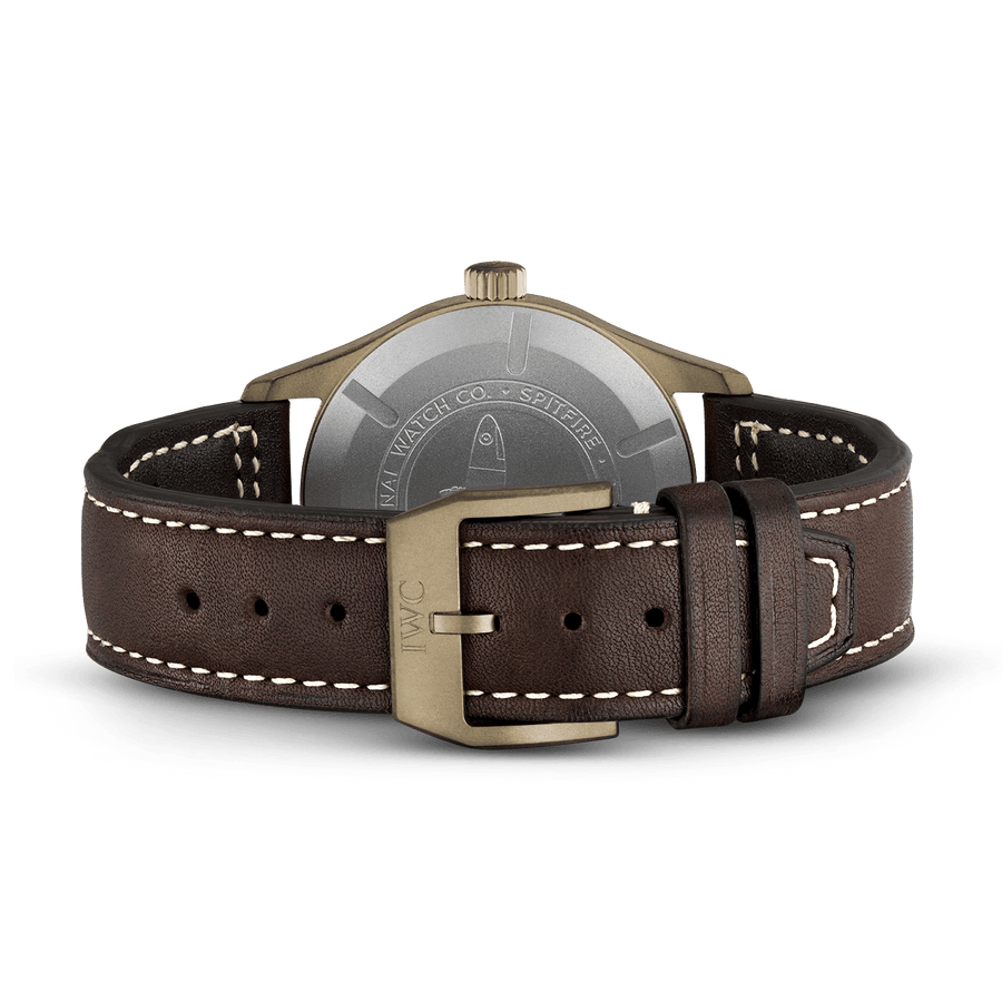 IWC Pilot's Watch Automatic Spitfire Green Dial Brown Leather Strap Watch for Men - IW326802