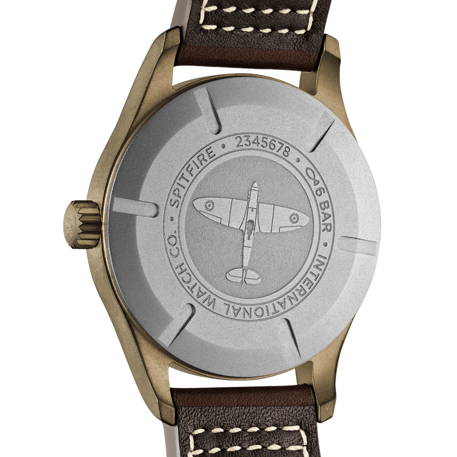 IWC Pilot's Watch Automatic Spitfire Green Dial Brown Leather Strap Watch for Men - IW326802