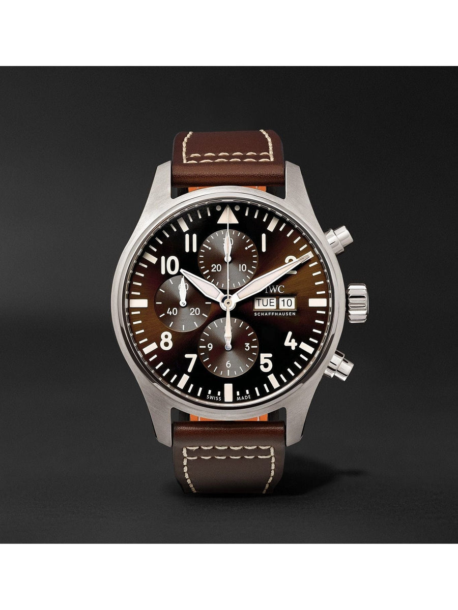 IWC Pilot's Watch Chronograph Edition Brown Dial Brown Leather Strap Watch for Men - IW377713