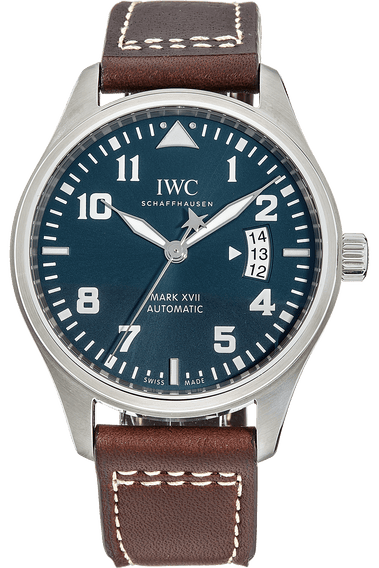 IWC Pilots Watch Mark XVII Edition Le Petit Prince Blue Dial Brown Leather Strap Watch for Men - IW326506