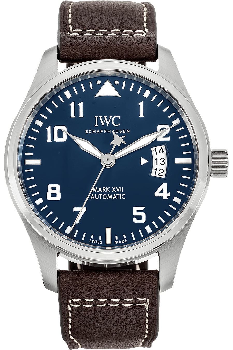 IWC Pilots Watch Mark XVII Edition Le Petit Prince Blue Dial Brown Leather Strap Watch for Men - IW326506