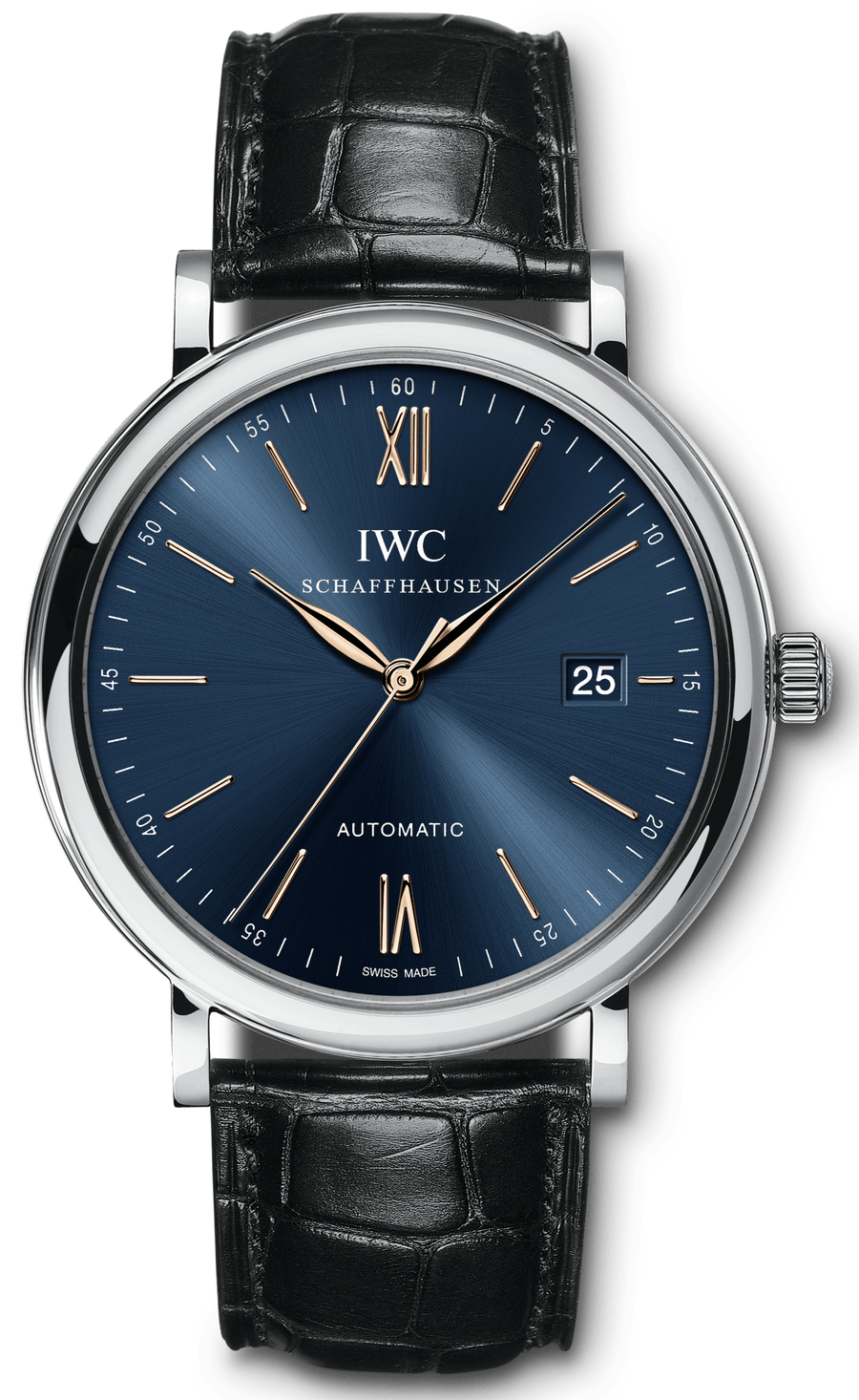 IWC Portofino '150 Years Edition' Automatic Blue Dial Black Leather Strap Watch for Men - IW356518