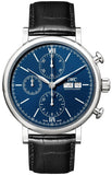 IWC Portofino Chronograph Blue Dial Black Leather Strap Watch for Men - IW391023