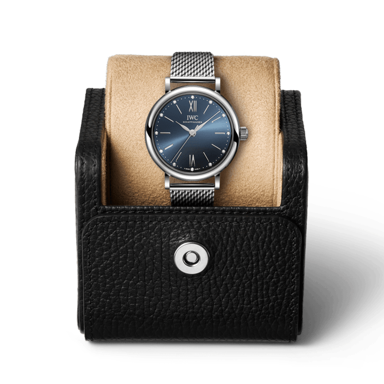IWC Portofino Automatic Blue Dial Silver Mesh Bracelet Watch for Women - IW357404