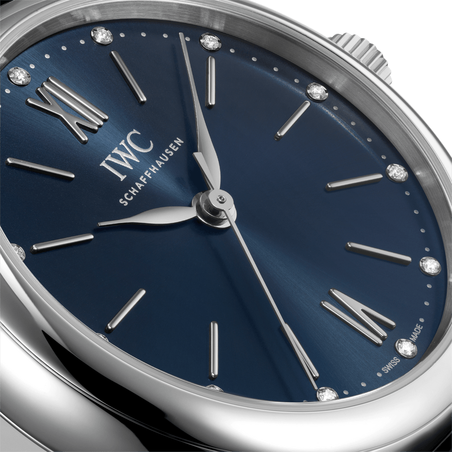 IWC Portofino Automatic Blue Dial Silver Mesh Bracelet Watch for Women - IW357404