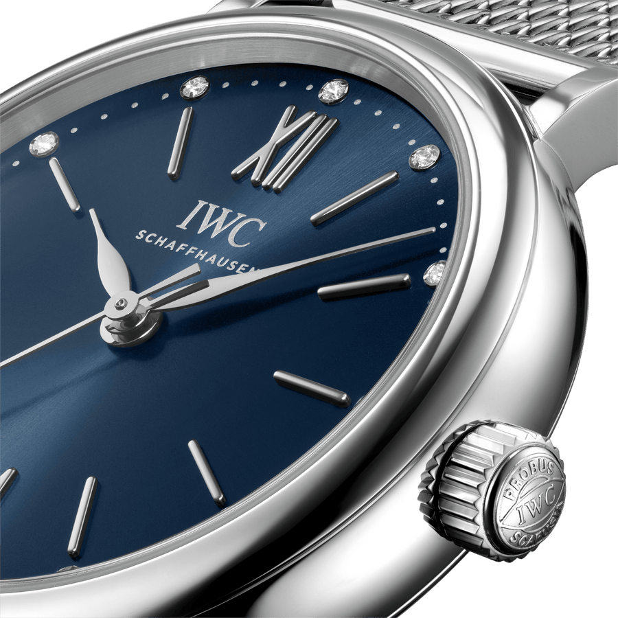 IWC Portofino Automatic Blue Dial Silver Mesh Bracelet Watch for Women - IW357404