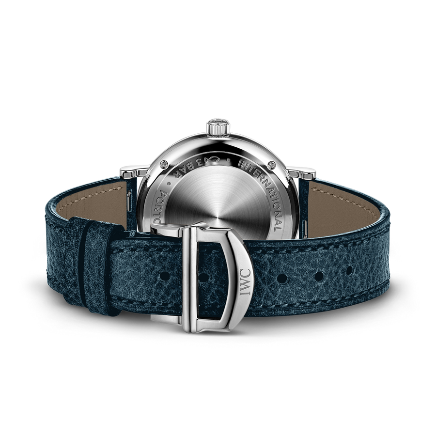 IWC Portofino Automatic Silver Dial Blue Leather Strap Watch for Women - IW357411