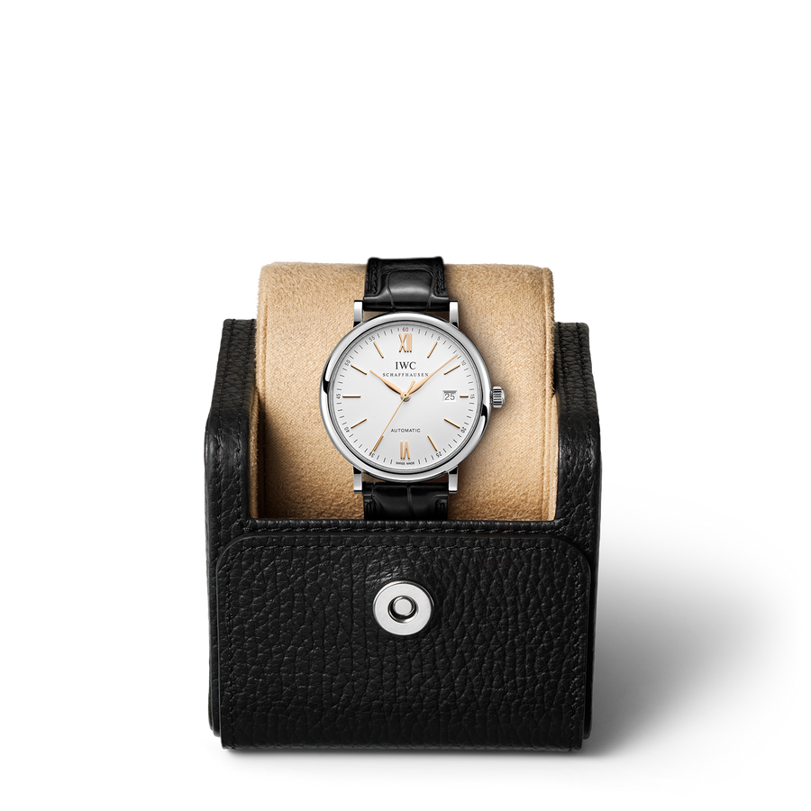 IWC Portofino Automatic White Dial Black Leather Strap Watch for Men - IW356517