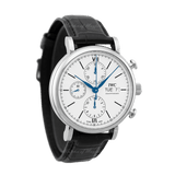 IWC Portofino Chronograph White Dial Black Leather Strap Watch for Men - IW391024