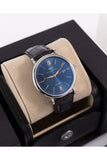 IWC Portofino Automatic Blue Dial Black Leather Strap Watch for Men - IW356523