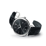 IWC Portofino Automatic Black Dial Black Leather Strap Watch for Men - IW356502