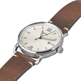 Fossil The Commuter White Dial Brown Leather Strap Watch for Men - FS5275