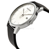 Calvin Klein City White Dial Black Leather Strap Watch for Men - K2G2G1CD