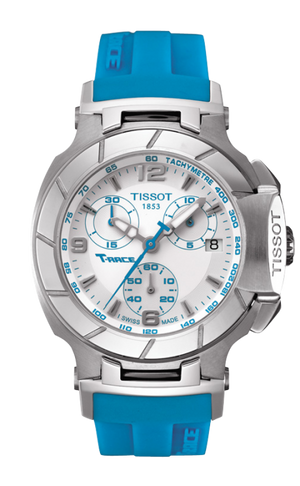 Tissot T Race Chronograph White Dial Brown Rubber Strap Watch for Women - T048.217.17.017.02