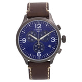 Tissot Chrono XL Blue Dial Brown Leather Strap Watch For Men - T116.617.36.047.00