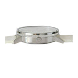 Calvin Klein Post Minimal Silver Dial White Leather Strap Watch for Men - K7621126