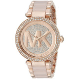 Michael Kors Parker Pink Dial Pink Steel Strap Watch for Women - MK6176