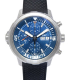 IWC Aquatimer Automatic Chronograph 44mm Blue Dial Black Rubber Strap Watch for Men - IW376805