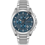 Hugo Boss Grandmaster Blue Dial Silver Steel Strap Watch for Men - 1513884