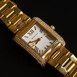 Michael Kors Emery Three-Hand Crystals Silver Dial Gold Steel Strap Watch for Women - MK4643