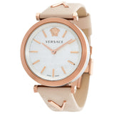 Versace V-Twist White Dial White Leather Strap Watch for Women - VELS00419