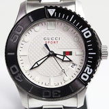 Gucci G Timeless Sport White Dial Silver Steel Strap Watch For Men - YA126250